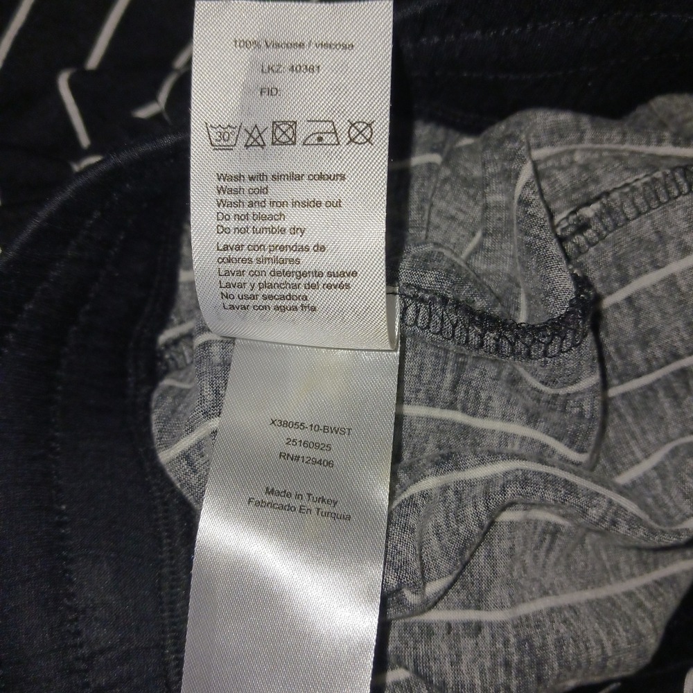 Lascana Black White Striped Comfy Jogger Beach lounge casual pants10 - Picture 8 of 8